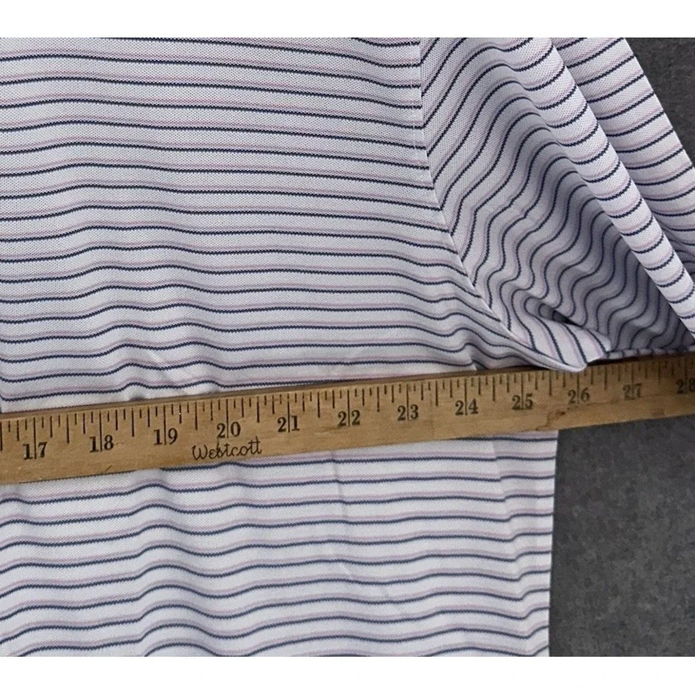 New Holderness & Bourne 2XL XXL Saxton‎ Pink Blue Striped Golf Polo Tailored Fit